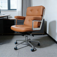 Fauteuil de bureau ergonomique moderne en cuir véritable, chaise de direction à dossier haut pivotante pour ordinateur, mobilier de bureau