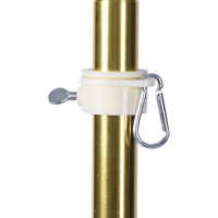 Ensemble de poteaux de drapeau en acier inoxydable couleur or et argent, sur pied, pour bureau, vente en gros