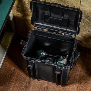 GLARY Boîte à outils en plastique dur avec roues roulantes Boîte à outils de voyage portable pour outils électriques Boîte de rangement <span class=keywords><strong>vide</strong></span> et robuste pour outils - Product Image 2