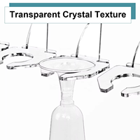 Présentoir mural de luxe en acrylique transparent à 5 niveaux, résistant à l'eau, pour verres à vin et verrerie à pied - Vente en gros usine