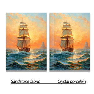 Bjg mare barca a <span class=keywords><strong>vela</strong></span> alba arenaria decorazioni per <span class=keywords><strong>la</strong></span> casa sofà sfondo da parete in cristallo arte decorazione murale - Product Image 6