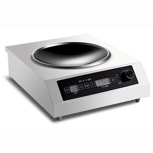 SEMIKRON SMK-in-100 <span class=keywords><strong>Wok</strong></span> de cuisson professionnel en acier inoxydable concave pour plaque à induction, 220V, Plug-and-Play, usage commercial, 3500W, facile à utiliser - Product Image 1