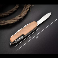 Outdoor Multifunctionele Houten Handvat Vouwmes Draagbaar Fruitmes Outdoor Camping Tool