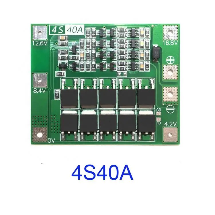 Placa de protección de batería de litio 4S40A, Motor de taladro de accionamiento, 14,8 V, 16,8 V, placa PCB (versión estándar)