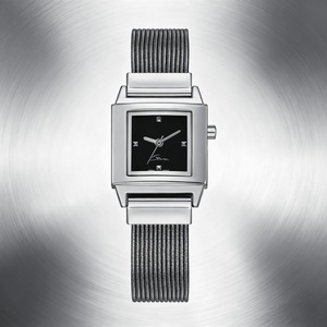 Montre-bracelet pour femme en acier inoxydable ovale, alliage, mode simple, mouvement à quartz japonais, verre, aiguilles, logo personnalisé, style professionnel - Product Image 1