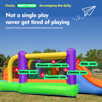 Château gonflable pour enfants YULU, écologique, en polyester, avec toboggan et trampoline, grand château gonflable combiné pour l'extérieur
