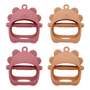 Mordedor de Silicona de Grado Alimenticio con Forma de Mapache, Juguete Suave <span class=keywords><strong>para</strong></span> Bebés de 0 a 24 Meses, Nuevo y Más Vendido de NH - Product Image 5