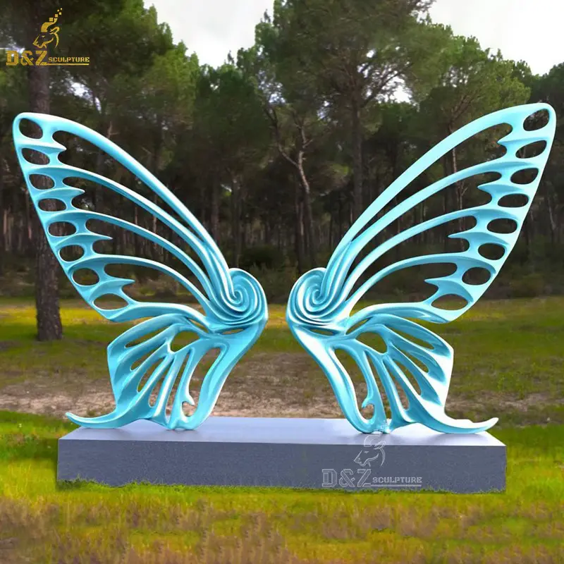 Modern metal butterfly art stainless-steel human body decor garden sculpture