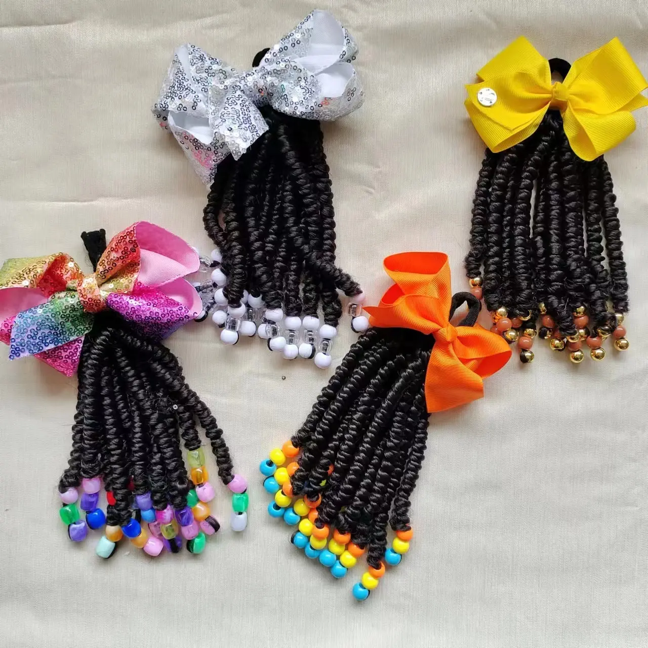 MYSURE kindly curly hair extensions colored kids braided ponytail hair extension for kids