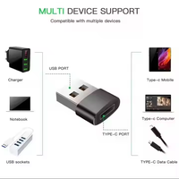 Cargador OTG de aleación de aluminio multiusos tipo C hembra a USB 2,0 adaptador macho negro blanco carga rápida para teléfonos móviles