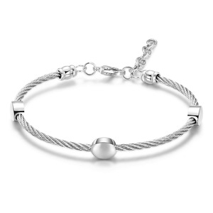 Bracelet en Câble Or Rose 3 mm Perles Rondes Acier Inoxydable Bijoux de Mode pour Femmes Cadeau - Product Image 4