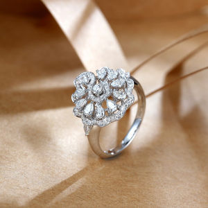 แหวนแต่งงานเพชรทรงลูกแพร์ H&F ประดับเพชรธรรมชาติ <span class=keywords><strong>VVS</strong></span> 1 กะรัต ทองคำแท้ 18K 14K 9K - Product Image 1