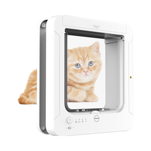 Smart 12 Lbs Pet Door/Gate pour Chats Chiens 4 Way Verrouillage 3 Collier Capteur Télécommande Intérieur Extérieur 11.5 "x 10.1" Solide - Product Image 1
