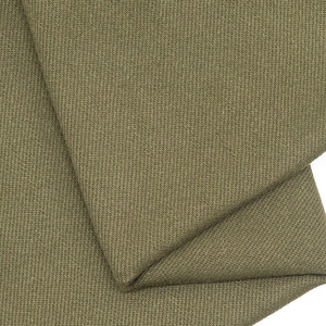Tela de algodón elástico 8S Workwear Slub, sarga de derecha, tejido Sirospun, elástico, color caqui, en stock. - Product Image 3