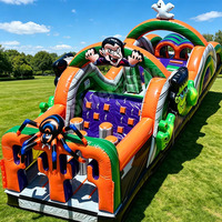 Parcours d'obstacles gonflable commercial pour Halloween, course d'obstacles gonflable, location extérieure pour jardin