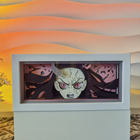 Lampe de chevet ou de bibliothèque de style minimaliste moderne, boîte à lumière anime, lampe sculptée en papier, décoration d'intérieur, lampe de nuit de luxe