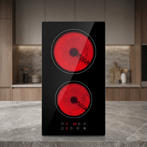 Table <span class=keywords><strong>de</strong></span> <span class=keywords><strong>cuisson</strong></span> électrique encastrable OEM personnalisée à 2 brûleurs en céramique 30 cm, type <span class=keywords><strong>Domino</strong></span> vertical, étanche, à commande tactile indépendante, pour usage domestique et hôtelier - Product Image 1