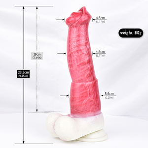 Nnsx N-5071 Fantasie Siliconen Dildo Nieuwe Binnenkomst Seksspeeltjes Realistisch Gevoel En Mysterieuze Kleurrijke Look In Gemengd Paars En Rood - Product Image 4