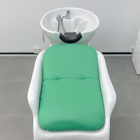 Nouveau lit de lavage de luxe durable pour salon, avec design moderne et simple en céramique et acier inoxydable, semi-inclinable et à hauteur réglable pour salon de coiffure