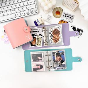 Linda caricatura Mini A8 PU cuero 3 anillos presupuesto carpeta diseño creativo Pequeño Oso patrón Mini Carpeta de hojas sueltas - Product Image 4