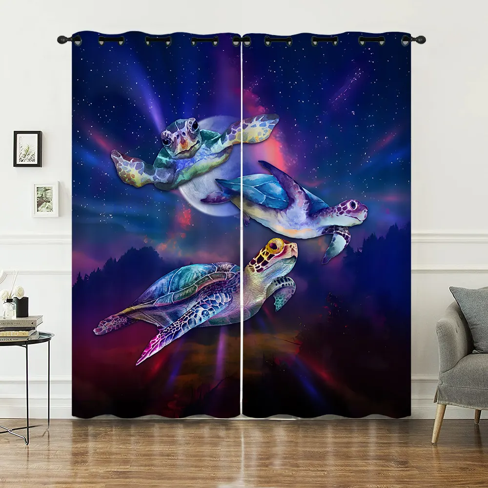 3D ocean Turtle printing curtains living room bedroom curtains