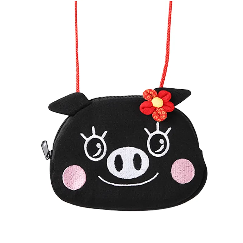 High Quality Cute Round Black Piggy Bag Gift Cute Small Wallet Shoulder Purse Sling Bag For Girls