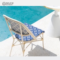 Chaise de bistrot d'extérieur moderne en aluminium, PVC et Textilène, légère, empilable, imperméable et écologique pour école, villa, atelier