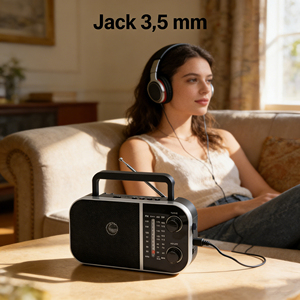 <span class=keywords><strong>Radio</strong></span> Portátil de Plástico AM/FM con Reproductor de Tarjetas USB/TF Que se Puede Conectar a la Entrada de Auriculares de 3.5mm - Product Image 5