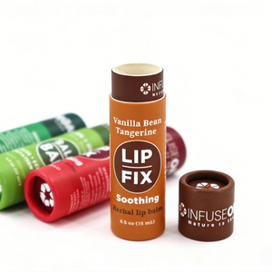 Biodegradable <b>Custom</b> Design Gift Cardboard Paper Cylinder Box Lip Balm Tube Packaging for Cosmetic <b>Lipstick</b> - Product Image 5