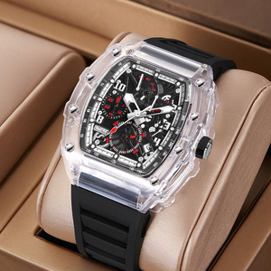 ZIDO <span class=keywords><strong>uomo</strong></span> trasparente barilotto di vino automatico orologio al quarzo impermeabile con Design cavo orologio elegante - Product Image 2