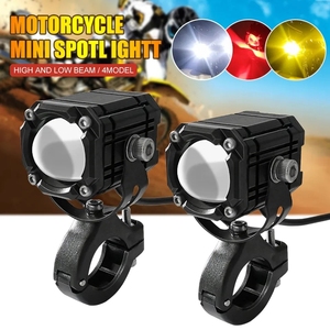 Faro LED Multicolor para Motocicleta Todoterreno con Luces Estroboscópicas Amarillas, Blancas y Rojas, 10V-24V, Lente de Proyector de Haz Puntual, Faro Antiniebla de 12W - Product Image 3