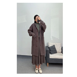 Suéter de lana de mongolia Interior para <span class=keywords><strong>mujer</strong></span>, abrigo corto de Cachemira de doble cara, suéter de punto <span class=keywords><strong>c</strong></span>álido marrón <span class=keywords><strong>c</strong></span> - Product Image 3