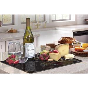 Planche à découper en <span class=keywords><strong>verre</strong></span> <span class=keywords><strong>trempé</strong></span> personnalisée, forme rectangulaire ou ronde, motif personnalisé, planche à découper de cuisine transparente - Product Image 5