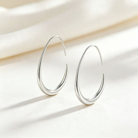 Anting Cincin Polos Motif Tetesan Air Gaya Eropa dan Amerika, Perhiasan Mewah dan Berkualitas Tinggi Terbaru