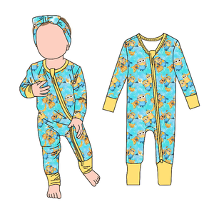 Uzun Kollu Bebek Çocuk Uyku Tulumu Fermuarlı Bambu Bebek Pijamaları Özel Bebek Uyku Tulumları Bebek Bambu Fermuarlı Çocuk Pijamaları Fermuarlı - Product Image 2