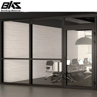 Cloison de séparation en aluminium personnalisée Cloisons murales panneau de verre prix Cloison séparateur de bureau mural modulaire en métal