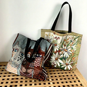 Hua Cheng Portable <b>Canvas</b> <b>Tote</b> Bag with Printing Pattern for Travel & Shopping - Product Image 1