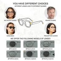 Monturas Ópticas Cuadradas Vintage de Acetato Hechas a Mano, Monturas de Gafas de Tortuga de Lujo para Hombre y Mujer, Gafas de Lectura y Ordenador