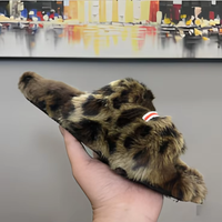 Chaussons à plateforme fourrés pour femmes - Chaussures d'hiver brodées à bout ouvert