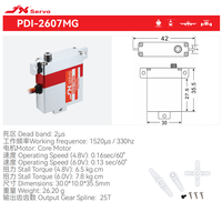 Servomoteur numérique JX PDI-2607MG 7,2 kg 0,13 sec, boîtier en aluminium entièrement métallique, pour drone RC, planeur, hélicoptère, double roulement à billes