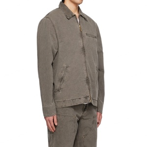 Durable Men <b>Work</b> Wear <b>Jacket</b> Zip Closure Patch Pocket Cotton <b>Canvas</b> <b>Jacket</b> for Male - Product Image 2