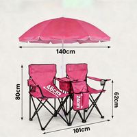 Chaise pliante de camping d'extérieur avec auvent, double siège, portable, pour la plage et la pêche, avec pare-soleil et sac isotherme