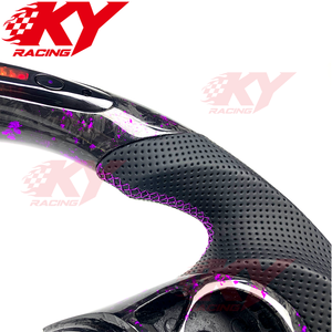 Volante Deportivo de Fibra de Carbono Forjado Personalizado con LED para Honda Civic 9na Generación 2012 2013 2014 2015 Tipo R Si Coupé - Product Image 2