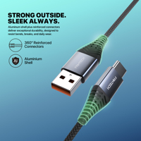 Kabel Charger Fantech DL4 USB A ke C 3A Kecepatan Tinggi Sinkronisasi Data Kabel Nilon Terjalin Tahan Lama untuk Ponsel Tablet Kabel Data