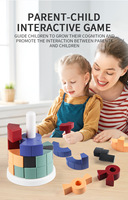 Ensemble de blocs de construction DIY pour enfants, blocs cylindriques Jenga, jouet de construction interactif parent-enfant