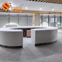 Demi-cercle incurvé acrylique solide Surface hôtel réception offre OEM/ODM certifié Dimensions standard