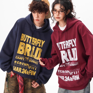 2025 mode impression Street Wear doux coton automne automne unisexe surdimensionné sweats à capuche - Product Image 3