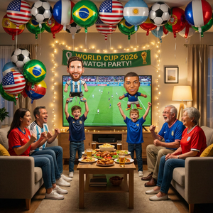 Set de Globos de Aluminio de la Copa Mundial de Fútbol, con Bandera Nacional, Camiseta, Trofeo y Cabeza de Jugador, para Decoración de Fiestas en EE. UU., Canadá y México - Product Image 4