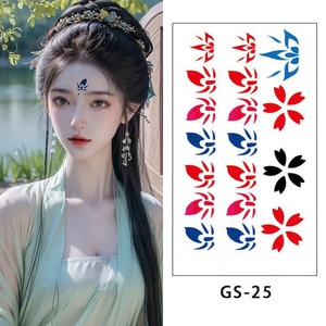 Pegatinas de Pintura Facial Temporal Impermeable con Diseño de <span class=keywords><strong>Flores</strong></span> Hanfu Estilo Chino <span class=keywords><strong>para</strong></span> la Frente y el Cuerpo, Diseño de Tatuaje Bindi - Product Image 5