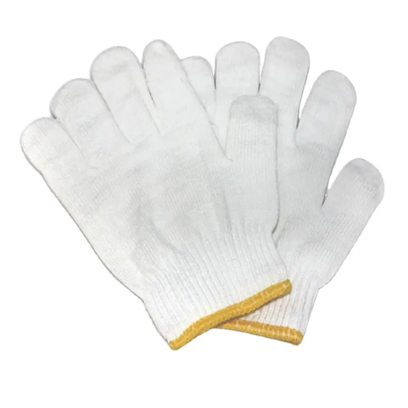 Sarung tangan pelindung kerja benang katun, sarung tangan perlindungan kerja anti selip tebal tahan aus 10 pasang
